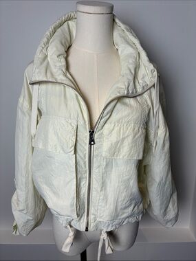 Pull&Bear Off-White Hooded Bomber Jacket